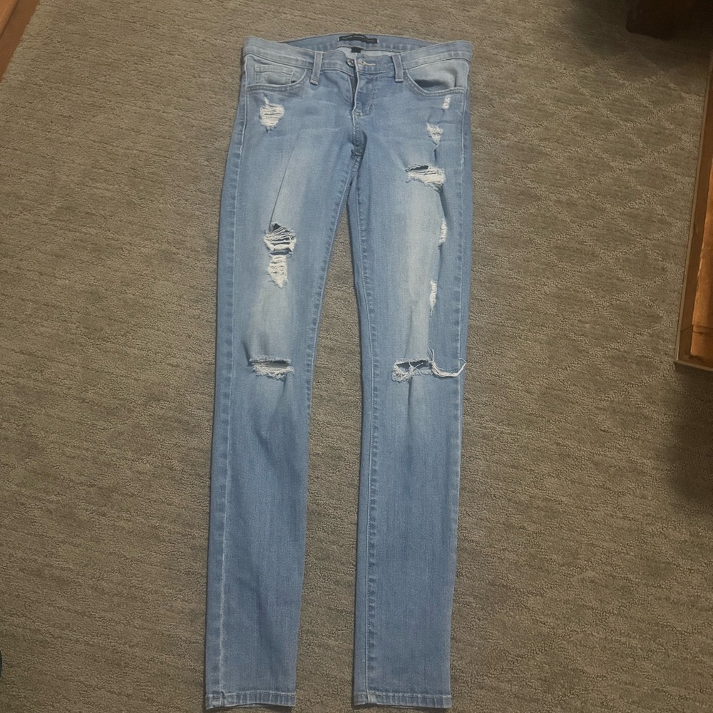 Light Blue Flying Monkey Distressed Women's Jeans